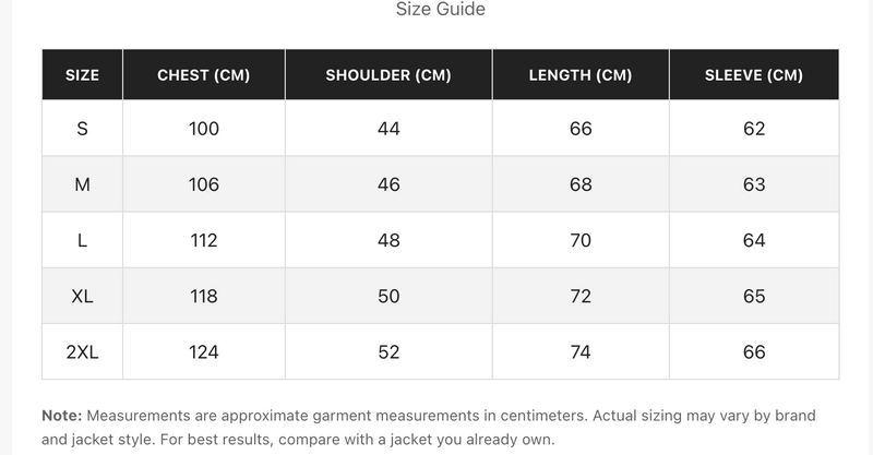 Size Chart