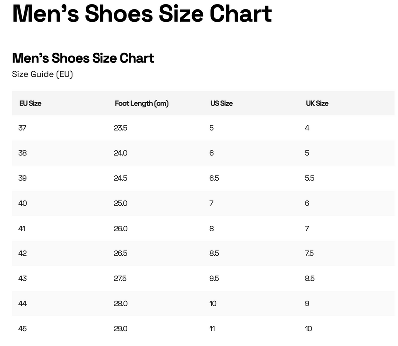 Size Chart