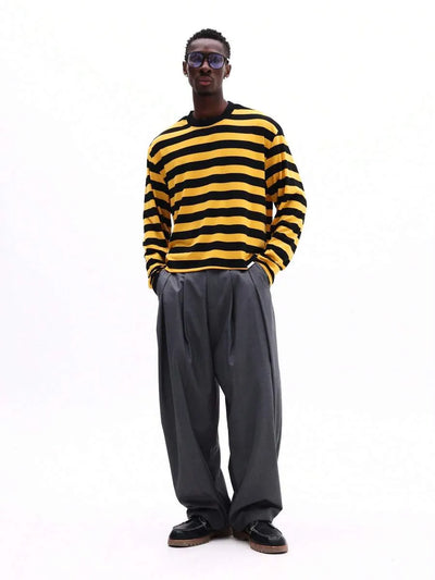 Men's stripped Yellow black Top