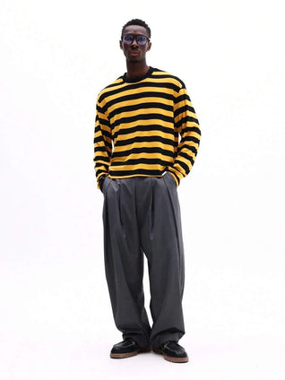 Men's stripped Yellow black Top