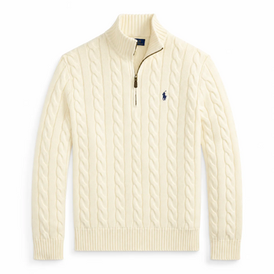 Men's warm stylish knitted half zip pullover