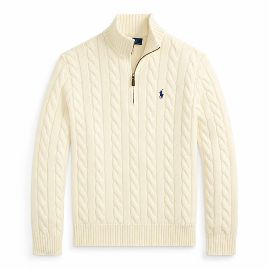Men's warm stylish knitted half zip pullover