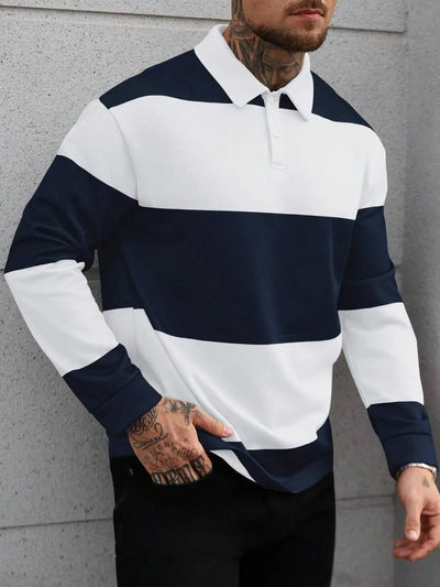 Men's stripped blue white Top