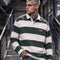 Men's stripped Green Cream Top