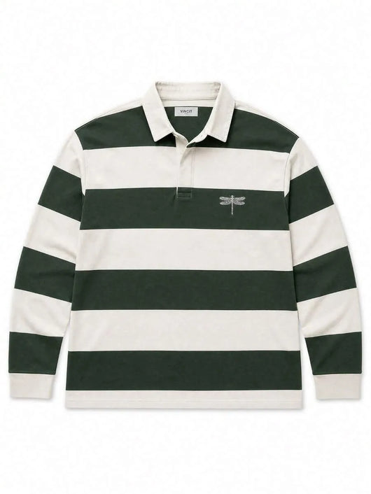 Men's stripped Green Cream Top
